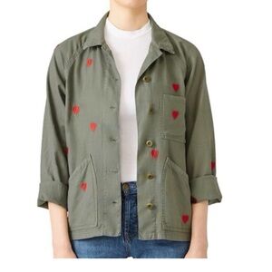 THE GREAT. Heart Embroidery Field/Army Jacket